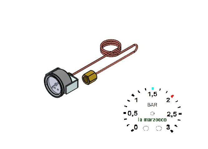 PRESS.GAUGE 0-3 WHITE W/CAPILLARY GS3